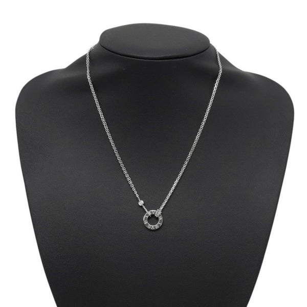 カルティエ ネックレス LOVE サークル ダイヤモンド 2P 計0.03ct K18WGホワイトゴールド B7219400 Cartier ラブ ペンダント