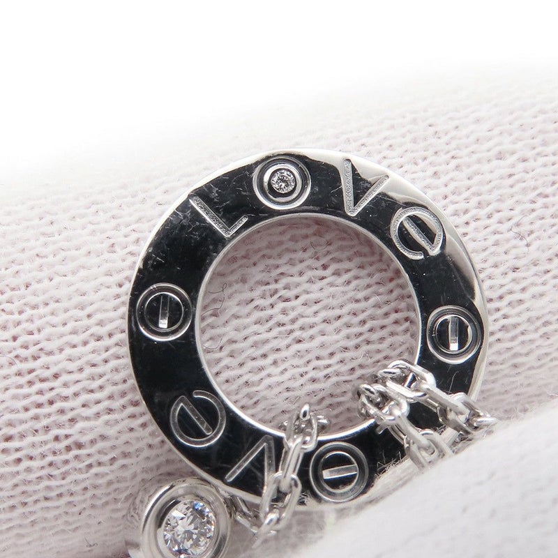 カルティエ ネックレス LOVE サークル ダイヤモンド 2P 計0.03ct K18WGホワイトゴールド B7219400 Cartier ラブ ペンダント