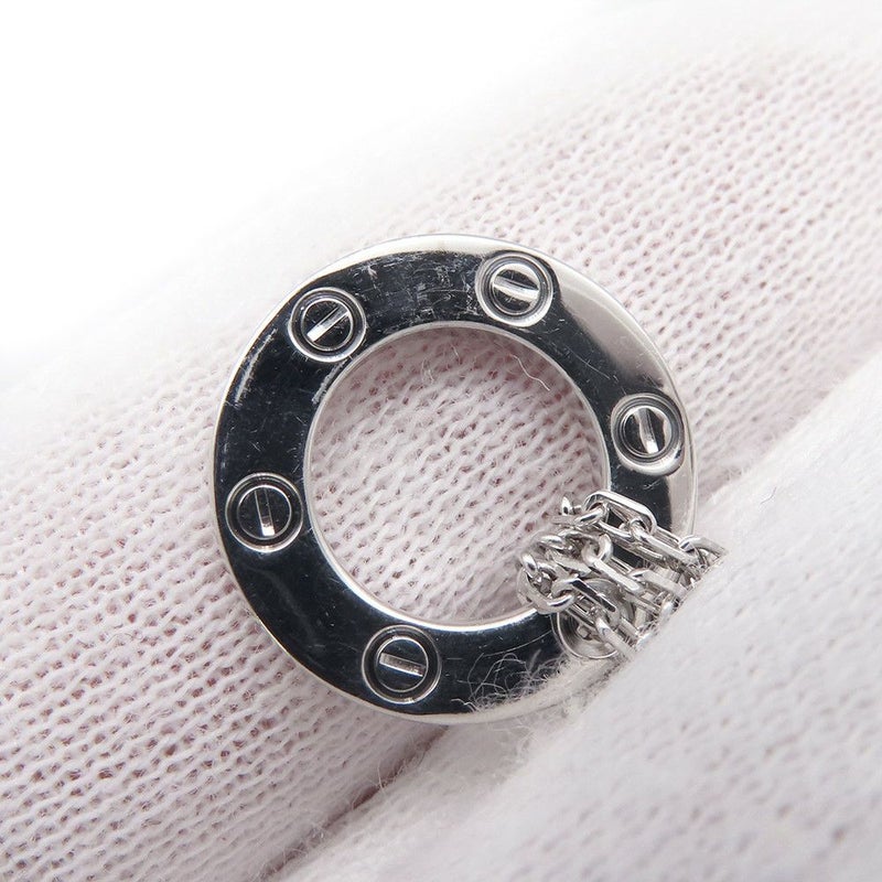 カルティエ ネックレス LOVE サークル ダイヤモンド 2P 計0.03ct K18WGホワイトゴールド B7219400 Cartier ラブ ペンダント