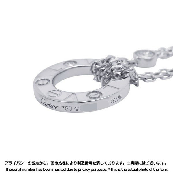 カルティエ ネックレス LOVE サークル ダイヤモンド 2P 計0.03ct K18WGホワイトゴールド B7219400 Cartier ラブ ペンダント