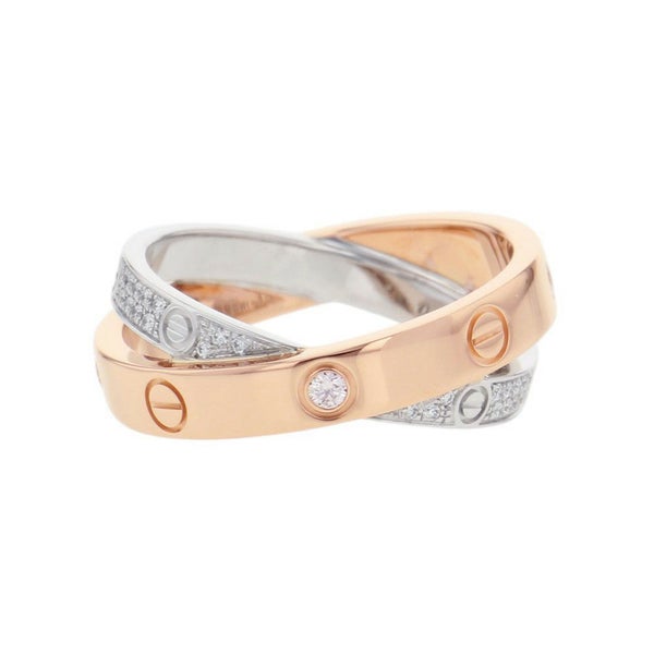 カルティエ リング ビー ラブ LOVE ダイヤモンド K18PGピンクゴールド/K18WGホワイトゴールド リングサイズ52 Cartier 指輪