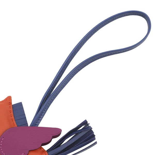 エルメス バッグチャーム ロデオPM ペガサス コーネリアン/アネモネ/ブルーサフィール ラムスキン Z刻印 HERMES