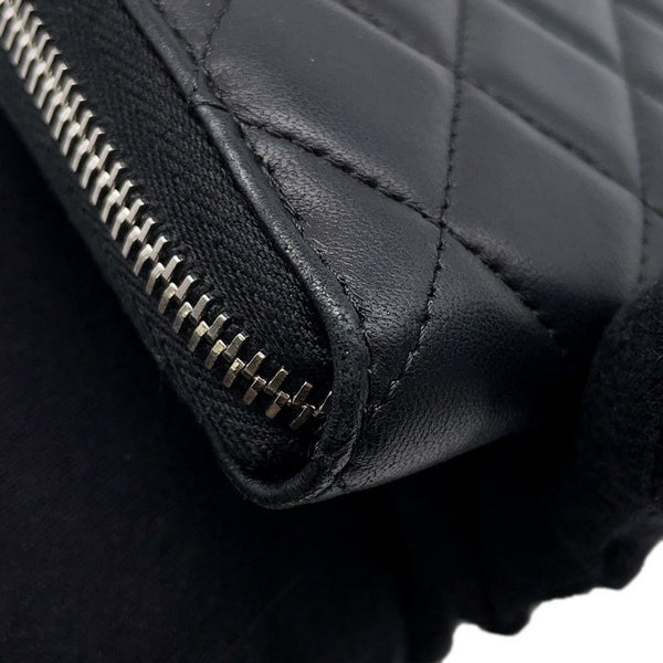 シャネル 長財布 マトラッセ クラシック ロング ジップ ウォレット ココマーク ラムスキン A50097 財布 黒