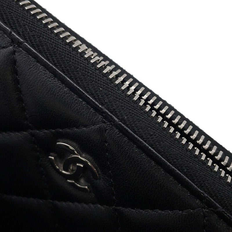 シャネル 長財布 マトラッセ クラシック ロング ジップ ウォレット ココマーク ラムスキン A50097 財布 黒