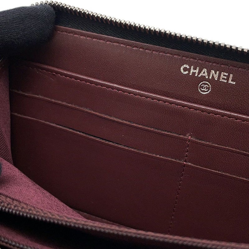 シャネル 長財布 マトラッセ クラシック ロング ジップ ウォレット ココマーク ラムスキン A50097 財布 黒