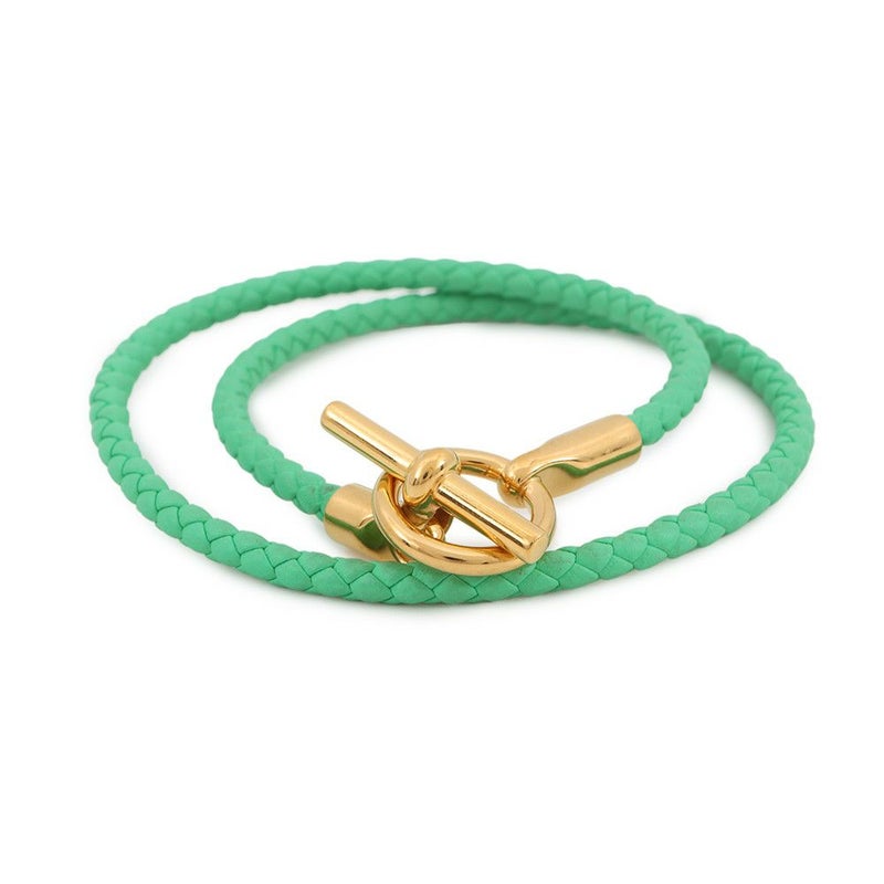 エルメス ブレスレット グレナン ドゥブルトゥール ヴェールコミック/ゴールド金具 スイフト HERMES アクセサリー