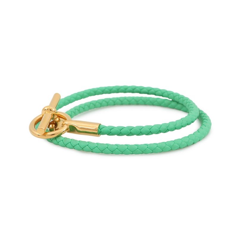 エルメス ブレスレット グレナン ドゥブルトゥール ヴェールコミック/ゴールド金具 スイフト HERMES アクセサリー