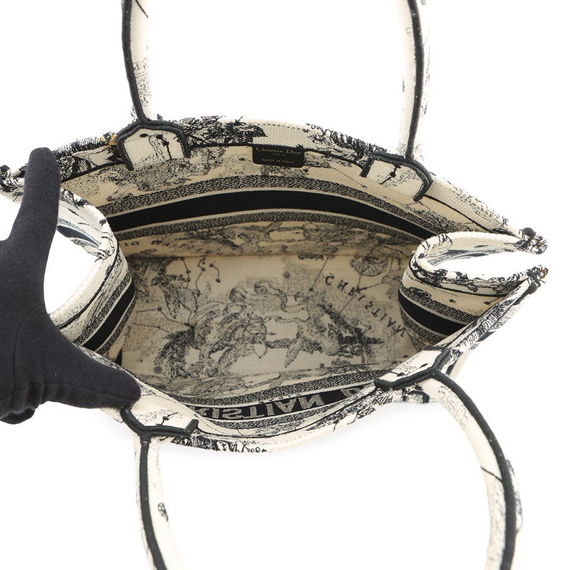 クリスチャン・ディオール トートバッグ ブックトート ゾディアック エンブロイダリー ミディアム M1296ZRHZ 白 黒