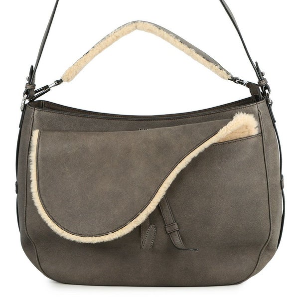 クリスチャン・ディオール ショルダーバッグ サドル レザー ムートン Christian Dior 2way