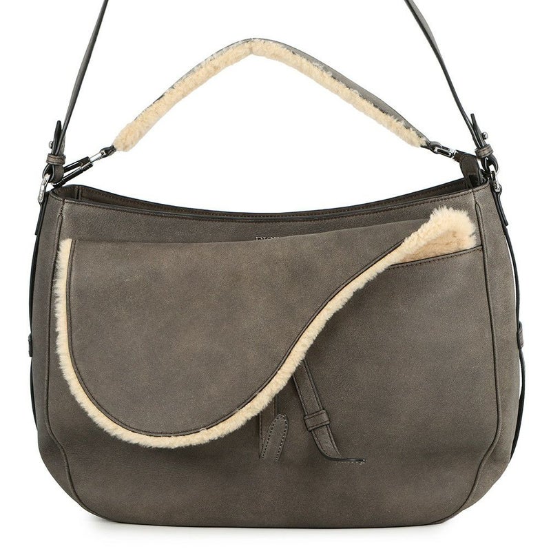 クリスチャン・ディオール ショルダーバッグ サドル レザー ムートン Christian Dior 2way