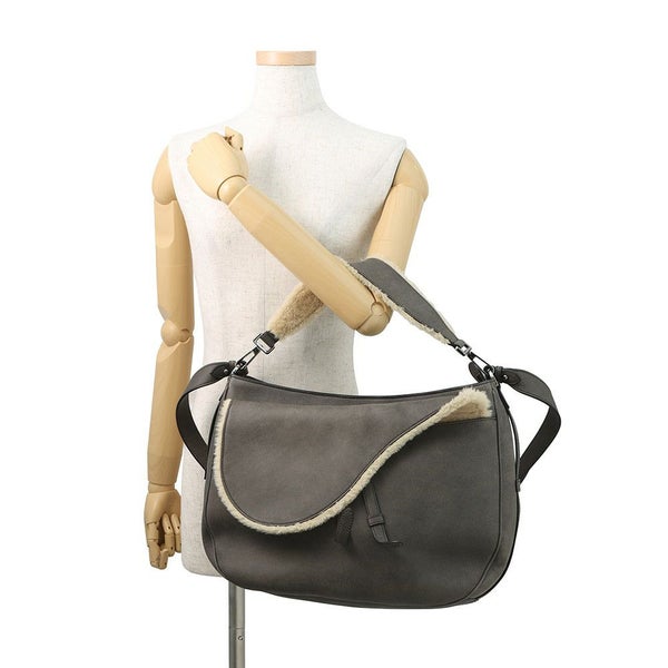 クリスチャン・ディオール ショルダーバッグ サドル レザー ムートン Christian Dior 2way