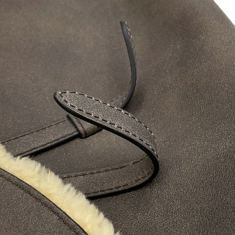 クリスチャン・ディオール ショルダーバッグ サドル レザー ムートン Christian Dior 2way