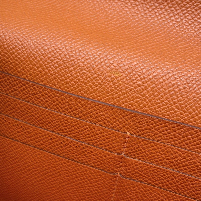 エルメス 長財布 ケリーウォレット ロング オレンジ/シルバー金具 エプソン □O刻印 財布