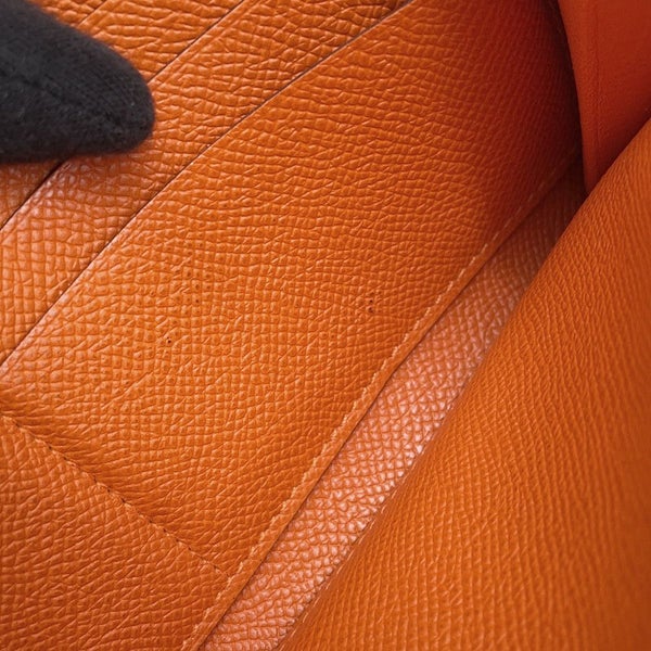 エルメス 長財布 ケリーウォレット ロング オレンジ/シルバー金具 エプソン □O刻印 財布