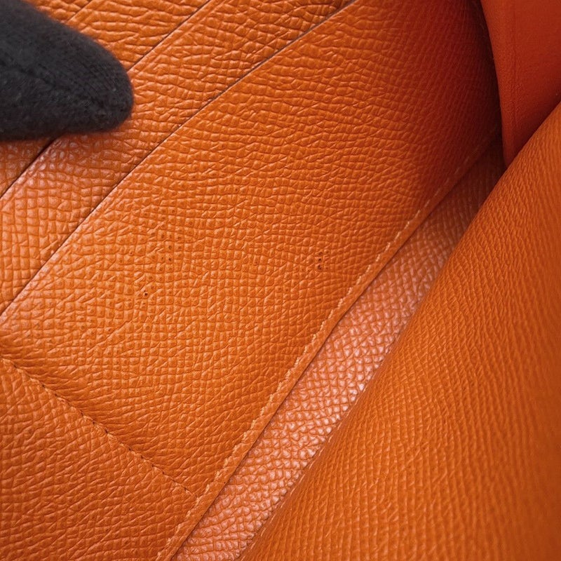 エルメス 長財布 ケリーウォレット ロング オレンジ/シルバー金具 エプソン □O刻印 財布