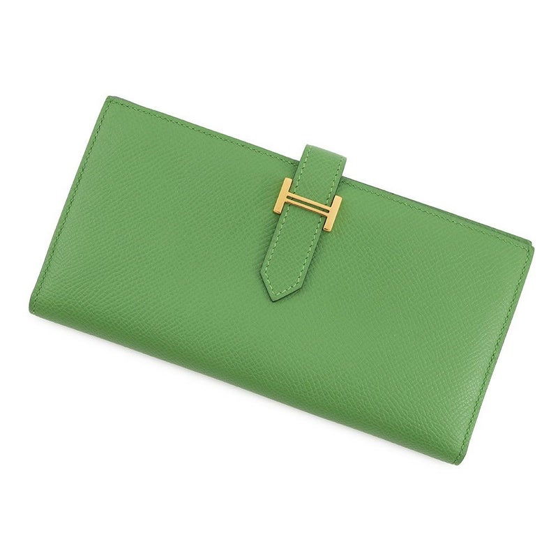エルメス 長財布 ベアンスフレ ヴェールユッカ/ゴールド金具 エプソン B刻印 財布