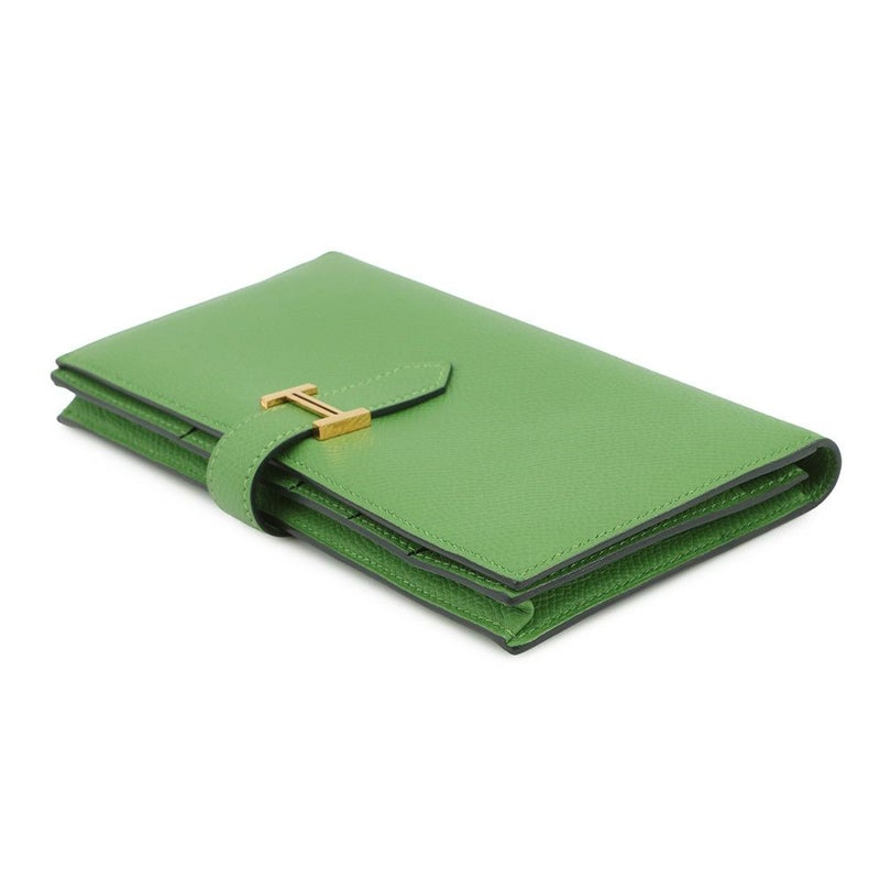 エルメス 長財布 ベアンスフレ ヴェールユッカ/ゴールド金具 エプソン B刻印 財布