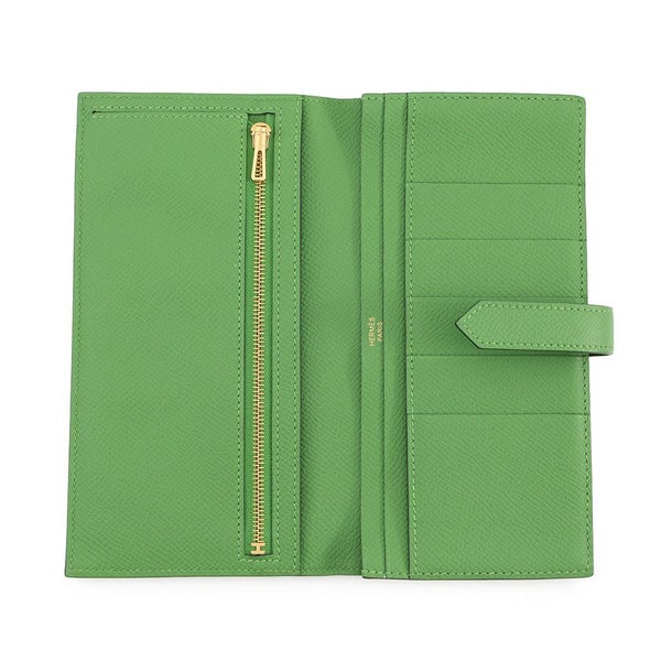 エルメス 長財布 ベアンスフレ ヴェールユッカ/ゴールド金具 エプソン B刻印 財布