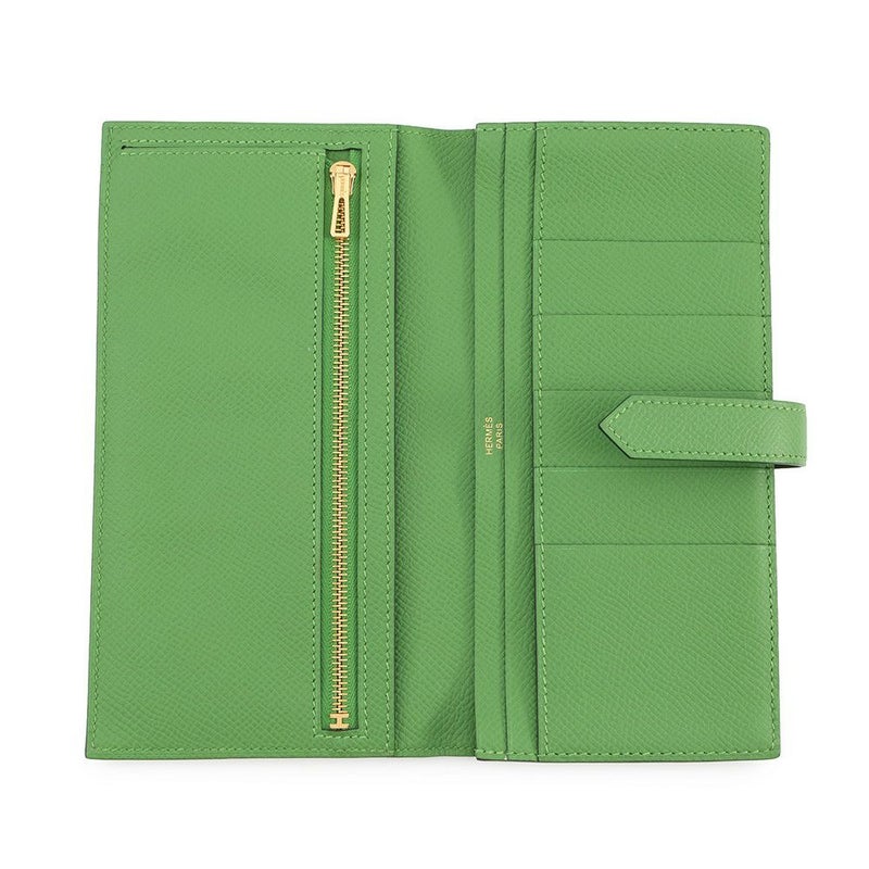 エルメス 長財布 ベアンスフレ ヴェールユッカ/ゴールド金具 エプソン B刻印 財布