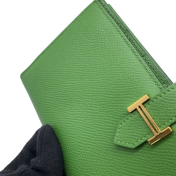 エルメス 長財布 ベアンスフレ ヴェールユッカ/ゴールド金具 エプソン B刻印 財布