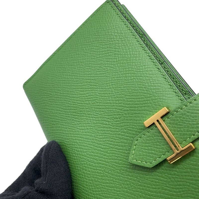 エルメス 長財布 ベアンスフレ ヴェールユッカ/ゴールド金具 エプソン B刻印 財布