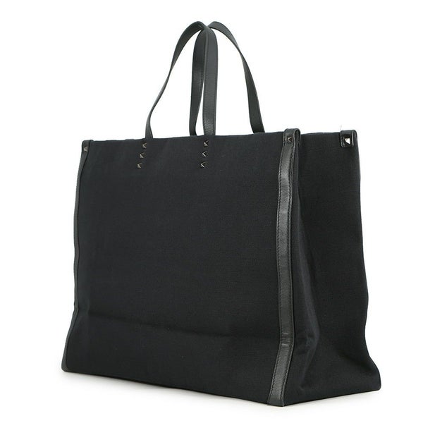 ヴァレンティノガラヴァーニ トートバッグ VLTNロゴ キャンバス レザー VALENTINO 黒