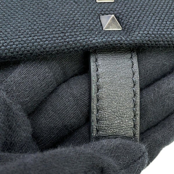 ヴァレンティノガラヴァーニ トートバッグ VLTNロゴ キャンバス レザー VALENTINO 黒