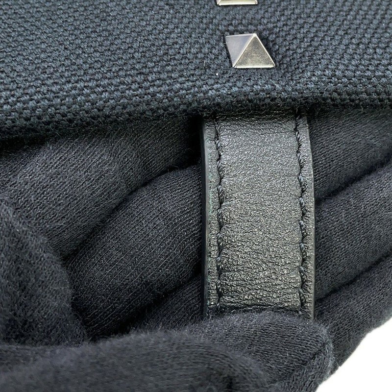 ヴァレンティノガラヴァーニ トートバッグ VLTNロゴ キャンバス レザー VALENTINO 黒