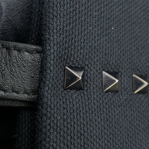 ヴァレンティノガラヴァーニ トートバッグ VLTNロゴ キャンバス レザー VALENTINO 黒