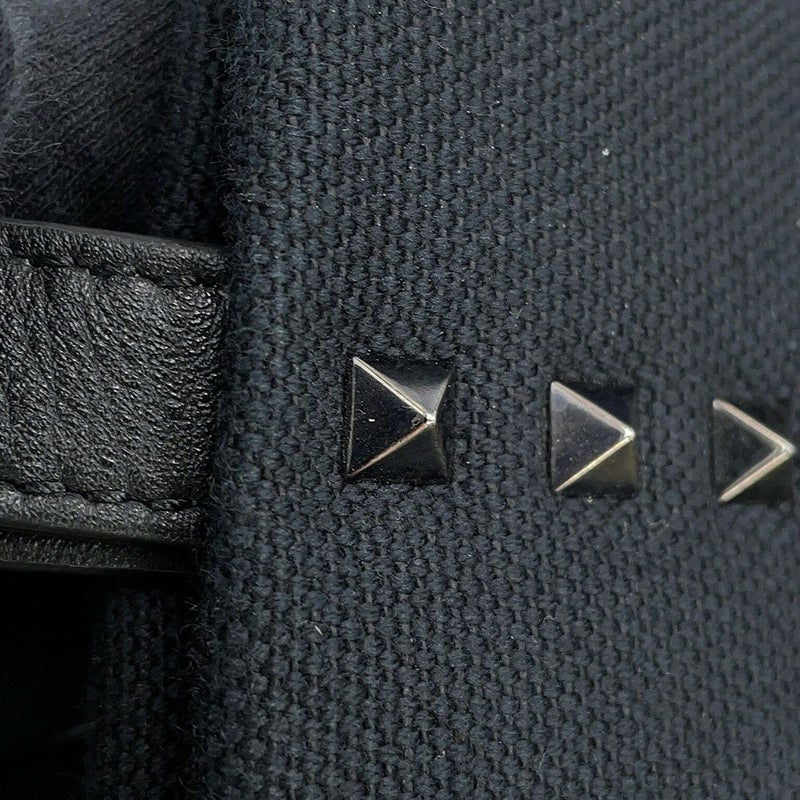 ヴァレンティノガラヴァーニ トートバッグ VLTNロゴ キャンバス レザー VALENTINO 黒