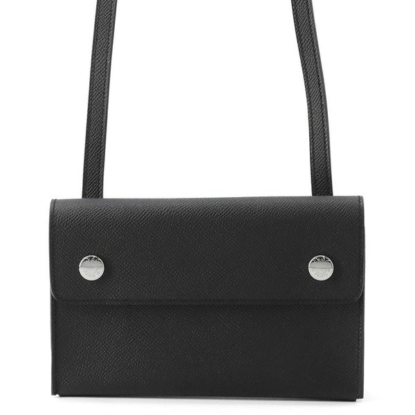 エルメス ショルダーウォレット ナップ トゥーゴー ブラック/シルバー金具 エプソン W刻印 黒