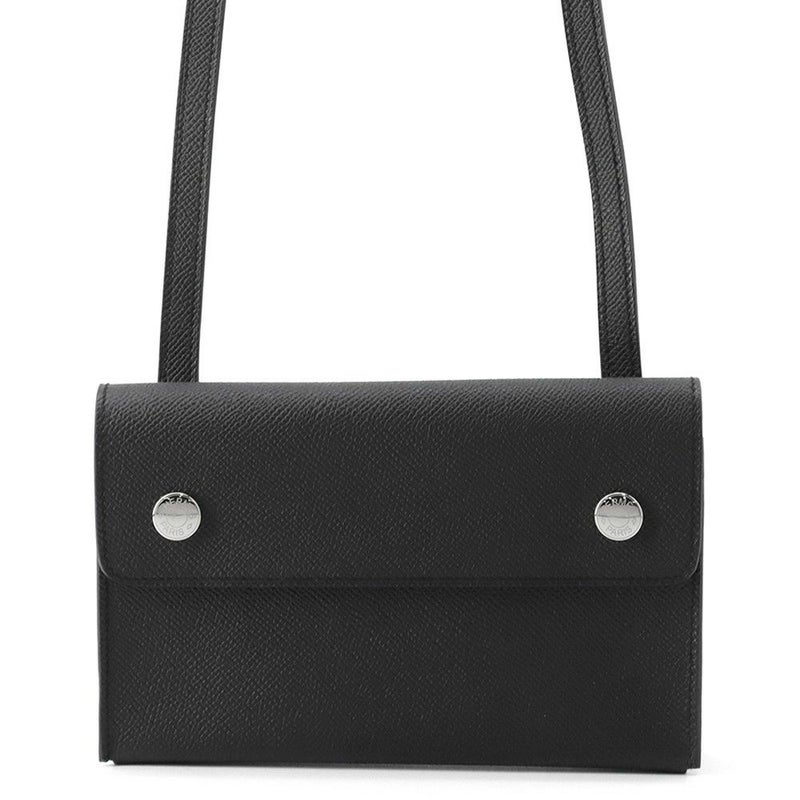 エルメス ショルダーウォレット ナップ トゥーゴー ブラック/シルバー金具 エプソン W刻印 黒