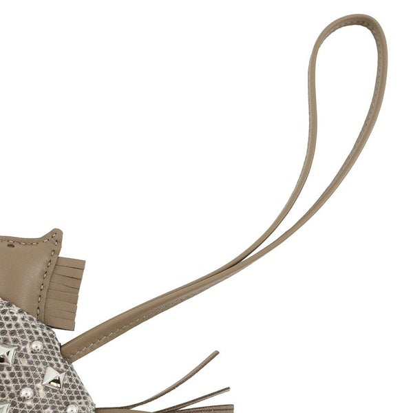 エルメス バッグチャーム ロデオPM ロベオロック エトゥープ/オンブレ/シルバー金具 リザード/ラムスキン K刻印