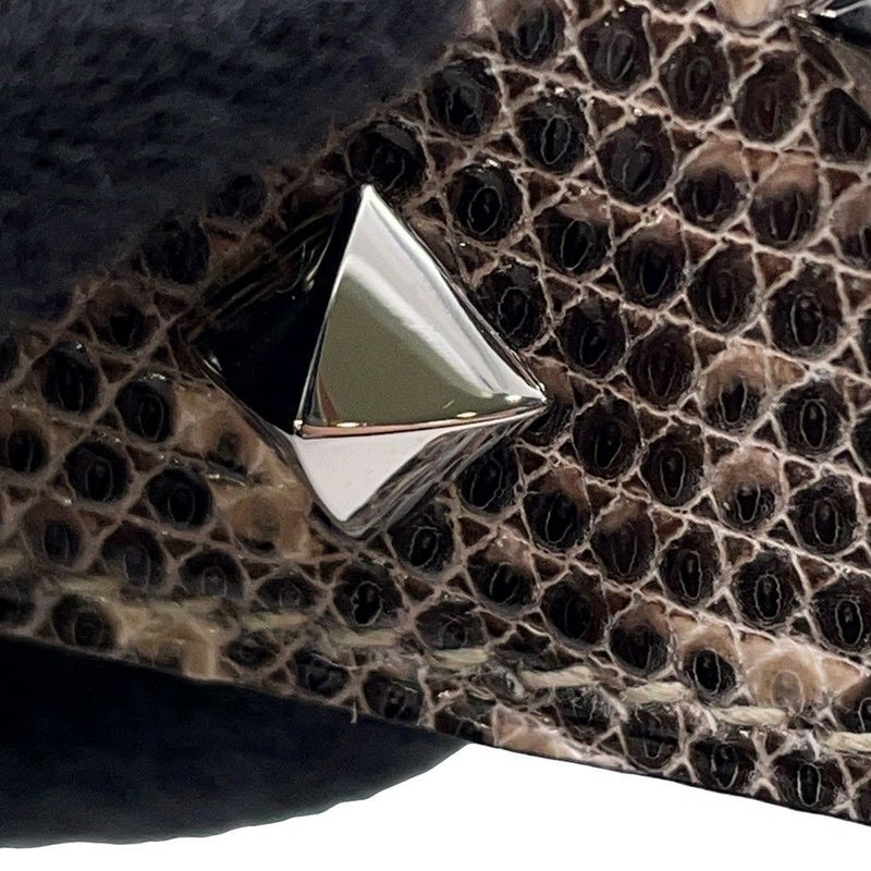 エルメス バッグチャーム ロデオPM ロベオロック エトゥープ/オンブレ/シルバー金具 リザード/ラムスキン K刻印