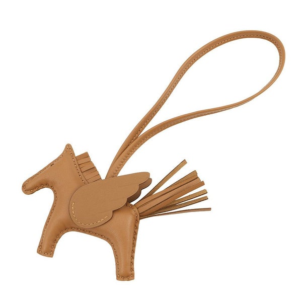 エルメス バッグチャーム ロデオPM ペガサス ゴールド ラムスキン K刻印 HERMES