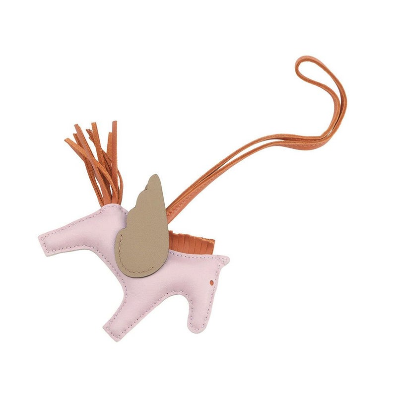 エルメス バッグチャーム ロデオPM ペガサス モーヴペール/パンデピス/ベージュマルファ ラムスキン W刻印 HERMES