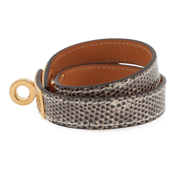 エルメス ブレスレット ケリー ドゥブルトゥール オンブレ/ゴールド金具 リザード K刻印