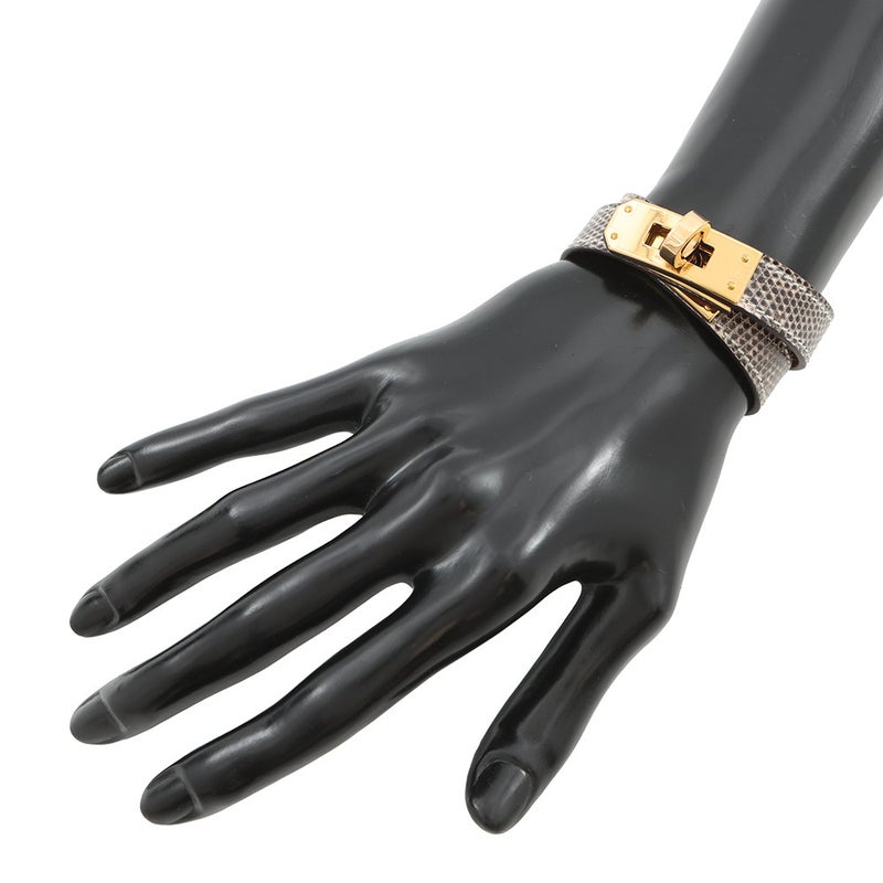 エルメス ブレスレット ケリー ドゥブルトゥール オンブレ/ゴールド金具 リザード K刻印