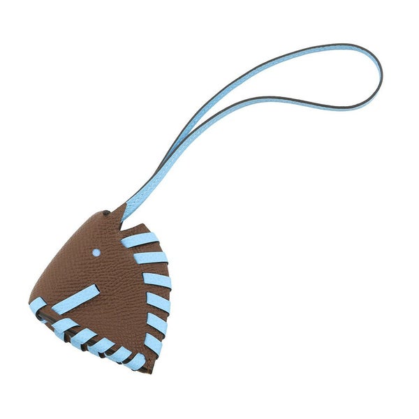 エルメス バッグチャーム シュヴァル トレッセ テール/セレステ エプソン K刻印