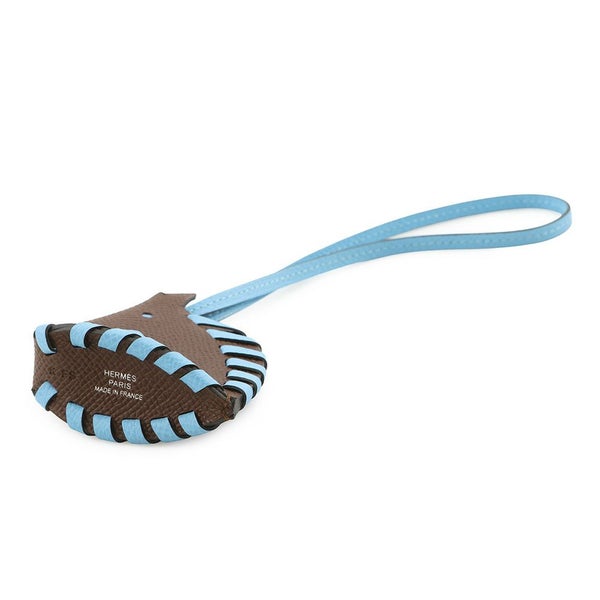 エルメス バッグチャーム シュヴァル トレッセ テール/セレステ エプソン K刻印