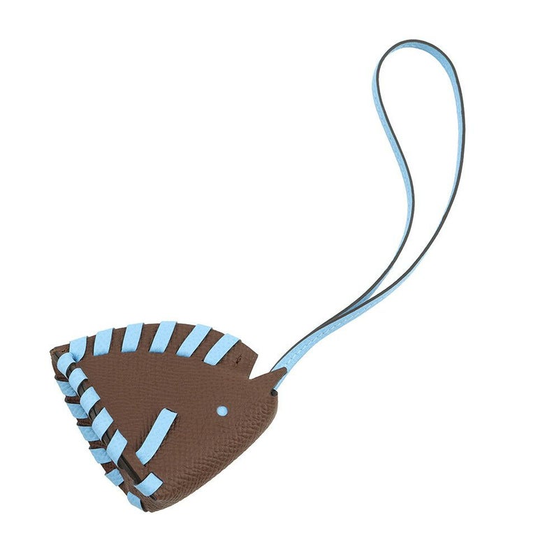 エルメス バッグチャーム シュヴァル トレッセ テール/セレステ エプソン K刻印