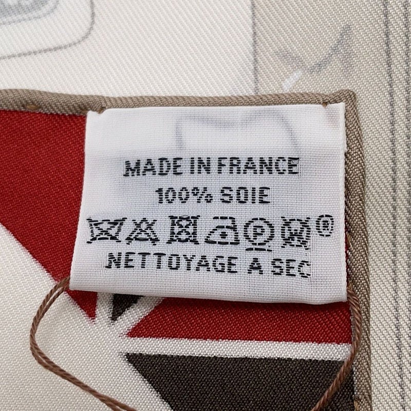 エルメス スカーフ カレ90 L'Heure des Gants 手袋の時計 HERMES 2025春夏 白