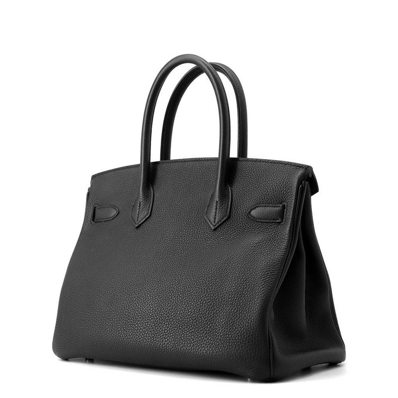 エルメス バーキン30 ブラック/シルバー金具 トゴ Z刻印 HERMES Birkin ハンドバッグ 黒