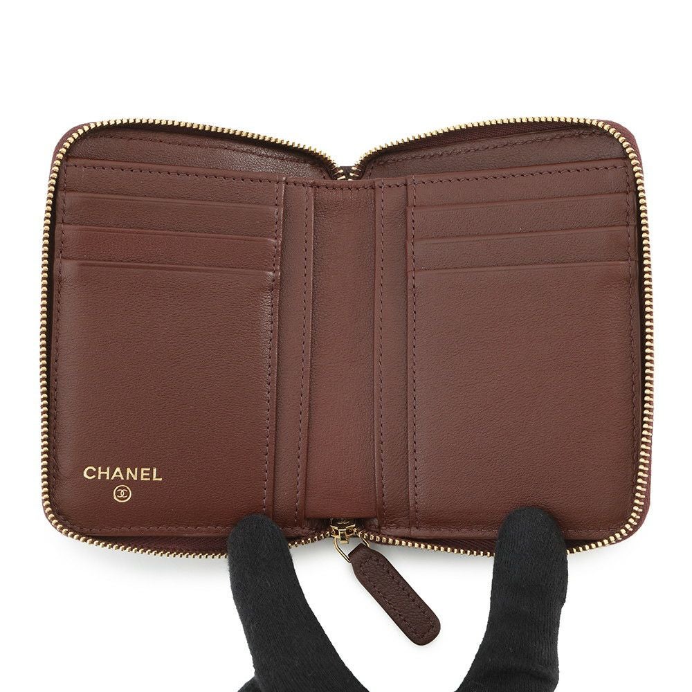シャネル 二つ折り財布 ココマーク ラウンドジップ コンパクトウォレット  グレインドゴートスキン  AP4918 CHANEL 財布 シャネル 二つ折り財布 ココマーク ラウンドジップ コンパクト