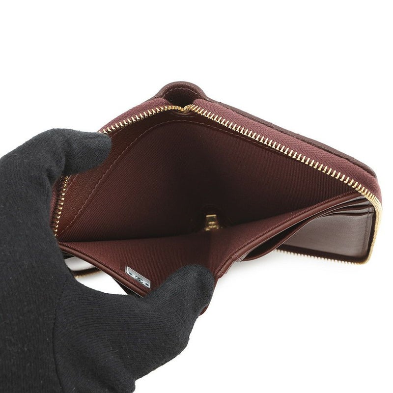 シャネル 二つ折り財布 ココマーク ラウンドジップ コンパクトウォレット  グレインドゴートスキン  AP4918 CHANEL 財布