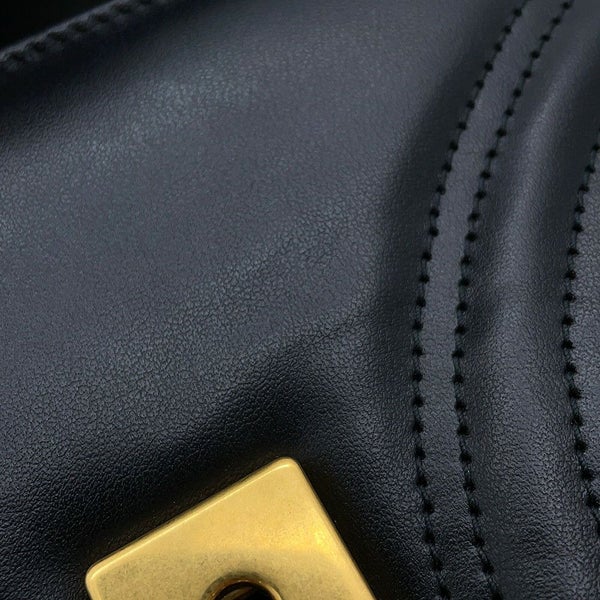 グッチ チェーンショルダーバッグ GGマーモント シェブロン キルティング レザー スモール 446744 GUCCI バッグ 黒