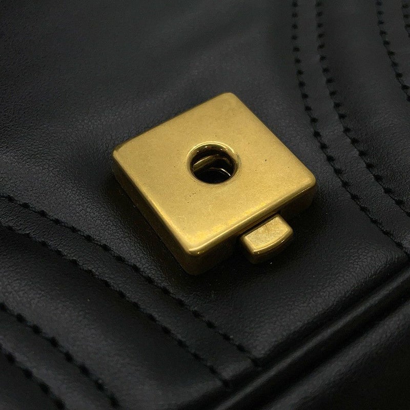 グッチ チェーンショルダーバッグ GGマーモント シェブロン キルティング レザー スモール 446744 GUCCI バッグ 黒