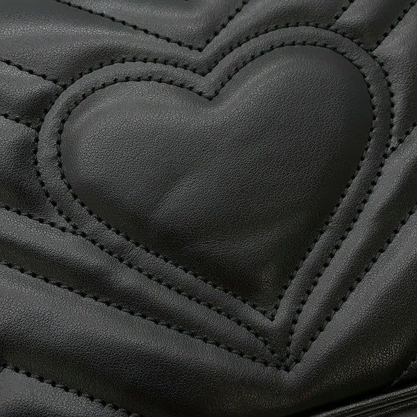 グッチ チェーンショルダーバッグ GGマーモント シェブロン キルティング レザー スモール 446744 GUCCI バッグ 黒