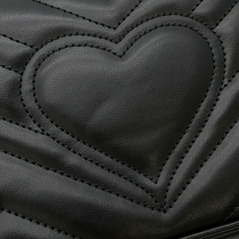 グッチ チェーンショルダーバッグ GGマーモント シェブロン キルティング レザー スモール 446744 GUCCI バッグ 黒