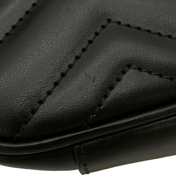グッチ チェーンショルダーバッグ GGマーモント シェブロン キルティング レザー スモール 446744 GUCCI バッグ 黒